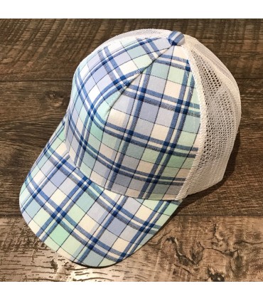 Casquette Trucker Carreau Bleu