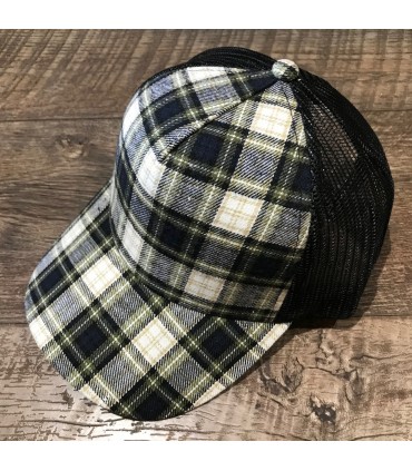 Casquette Trucker Noir Carreaux Noir