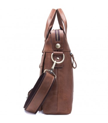 Sac porte-documents, ordinateur, Serviette , Sac d'affaires, bandoulière réglable cuir véritable marron unisexe