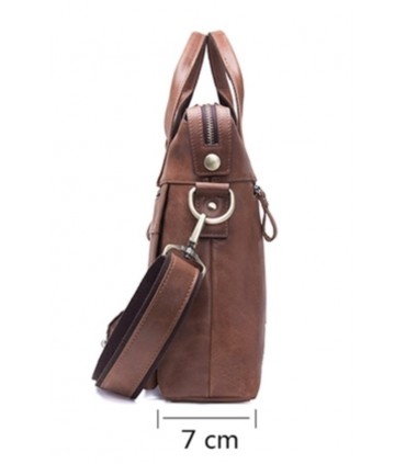 Sac porte-documents, ordinateur, Serviette , Sac d'affaires, bandoulière réglable cuir véritable marron unisexe