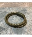 Bracelet cuir double, fermoire acier &agrave; aimants