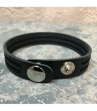 Bracelet cuir fin fermoir à pressions