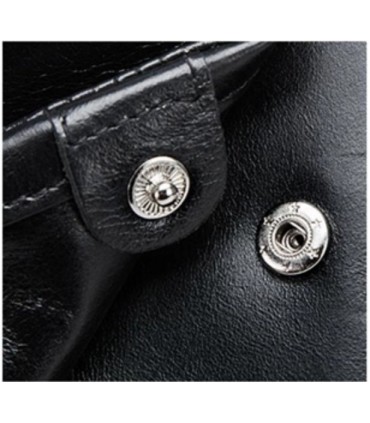 Porte-feuille 100% cuir 3 volets cuir véritable Noir avec fenêtre carte porte monnaie