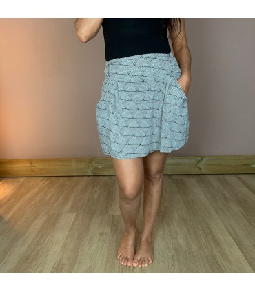 Mini Jupe Patineuse Oli 24, ceinture smok et poches latérales