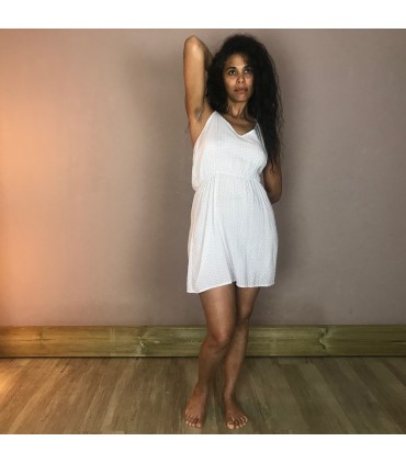 Robe coupe midi Oli 7, fines bretelles réglables, dos nu, taille haute élastique