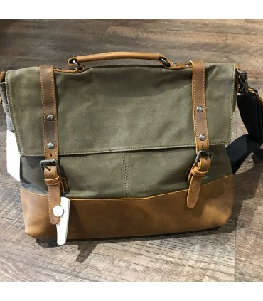 Sac Cartable big Axl Canvas Waterproof et cuir