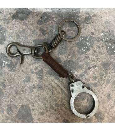 Porte Clefs Camu Menotte cuir et alliage