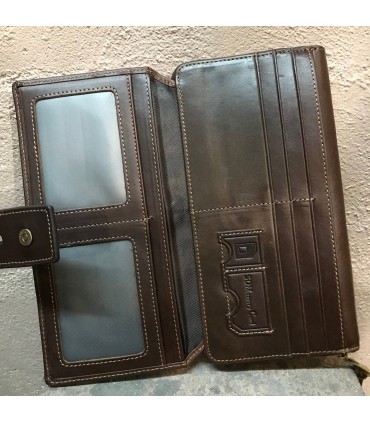 PorteFeuille Long 100% cuir haut de gamme 3 pans