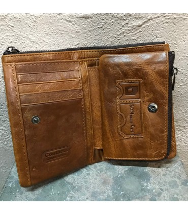 Portefeuille 100% cuir Vintage haut de gamme marron