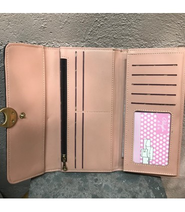 Portefeuille Long en cuir 3 pans Bi color PU leather