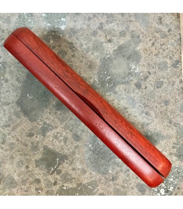 coffret à stylos en bois de mopani rouge fermé