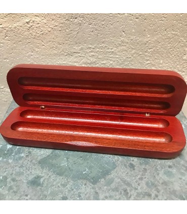 coffret à stylos en bois de mopani rouge vide