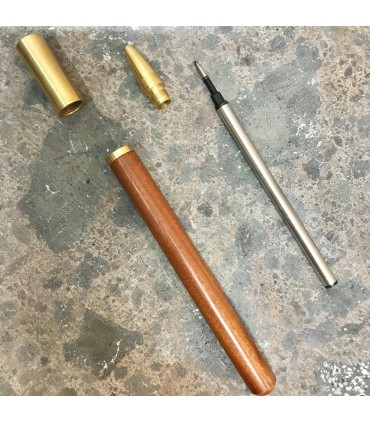 Stylo Bic a bille Tube en Bois exotique et Cuivre