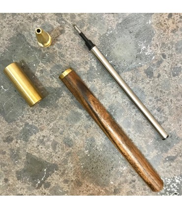 Stylo Bic a bille Tube en Bois exotique et Cuivre