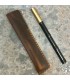 étui à stylo en cuir marron