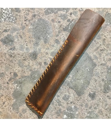 étui à stylo en cuir véritable  marron