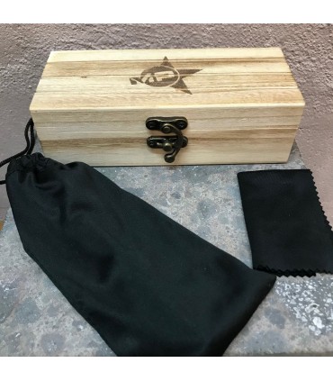 Lunette en bois d'eben blanc polarisées et son coffret