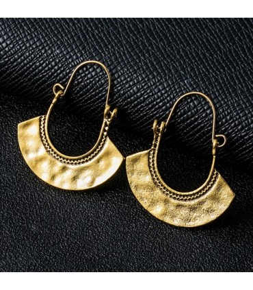 Boucles d'oreilles pendantes en zinc forme Hache, effet martelé, style Bohême