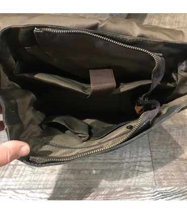 Sac camouflage canvas et cuir haut de gamme