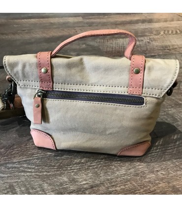 Sac canvas Beige waterproof et cuir haut de gamme