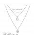 Collier multi-rangs en acier inoxydable, pendentif Médaillon non gravé