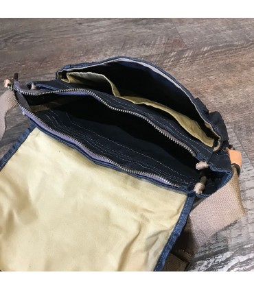 Sac canvas beige waterproof et cuir haut de gamme