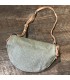 Sac banane canvas gris vert  et cuir