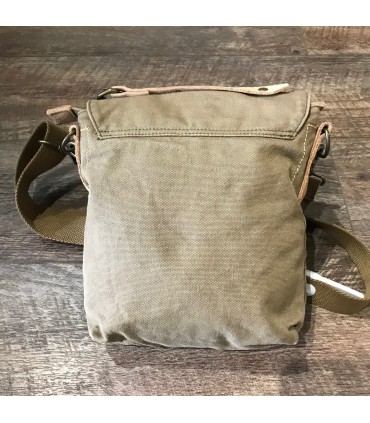 Sac canvas kaki et cuir