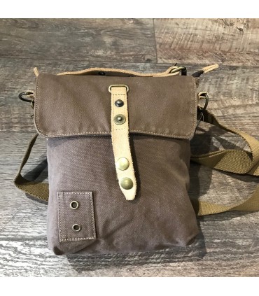 Sac canvas marron et cuir