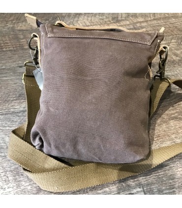 Sac canvas marron et cuir