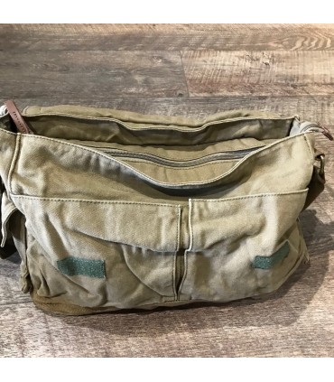 Sac messenger canvas kaki