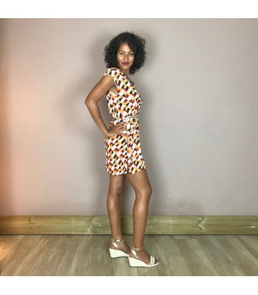 Robe MCS12 Meltingpot, Col V, sans manches, ceinture amovible