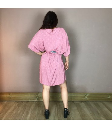 Robe MCS5 Col V plongeant, lacets de serrage avec pompoms