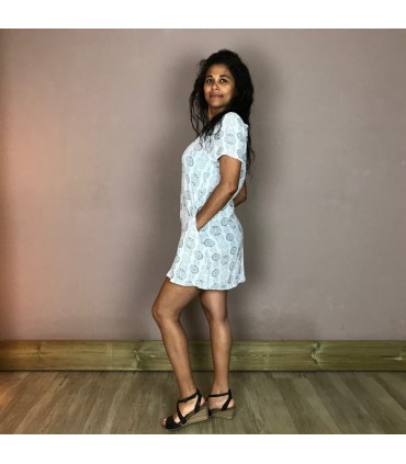 Robe FS1 Meltingpot, Col rond, poches latérales, petites manches