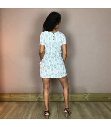 Robe FS1 Meltingpot, Col rond, poches latérales, petites manches