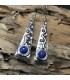 Boucles d'oreilles perle bleue en zinc