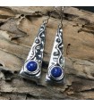 Boucles d'oreilles perle bleue en zinc