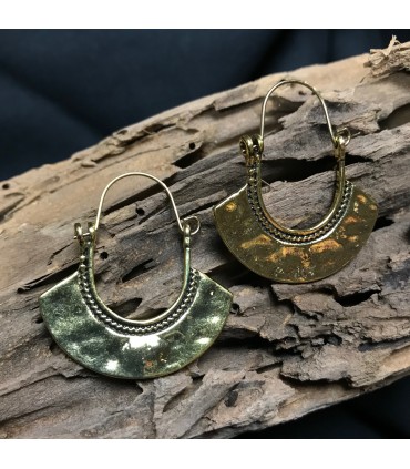 Boucles d'oreilles pendantes en zinc forme Hache, effet martelé, style Bohême