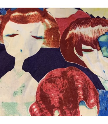 Robe courte col V MCD17 bretelles fines réglables Meltingpot , en viscose imprimé