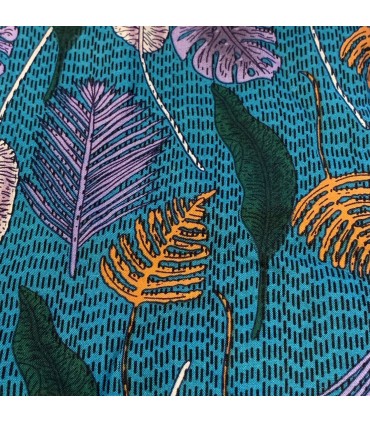 Robe courte col V MCD17 bretelles fines réglables Meltingpot , en viscose imprimé