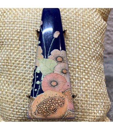 Boucles d'oreilles Bleues Marine japonisantes, impression sur résine, style rétro