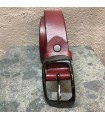 Ceinture cuir véritable rouge foncé ajustable