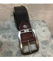 Ceinture cuir véritable marron ajustable