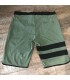 Short de bain long tactel stretch Vert et Noir