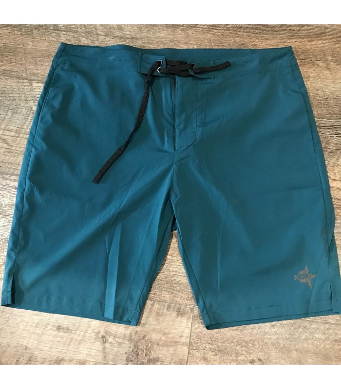 Short de bain court tactel stretch Bleu/vert