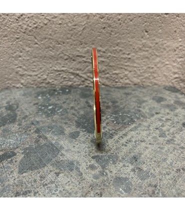 Bracelet en acier inoxydable doré et émail rouge