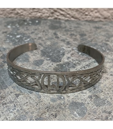 Jonc en acier inoxydable Wicca argenté