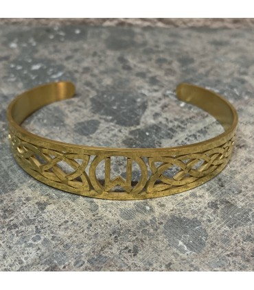 Jonc en acier inoxydable Wicca doré