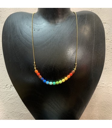 Collier RAINBOW ensemble de perles Tila, style Boho, ras de cou en acier inoxydable