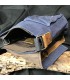 Sac postier canvas bleu et cuir